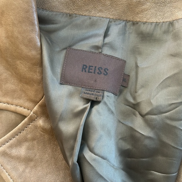 Men's Reiss Leather Brown Jacket Size XL - Picture 3 of 6